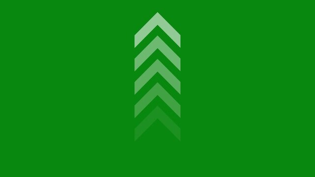 Up sweep arrow icon animation. Swipe up animation of glowing arrows, on a transparent background, alpha channel. 4k