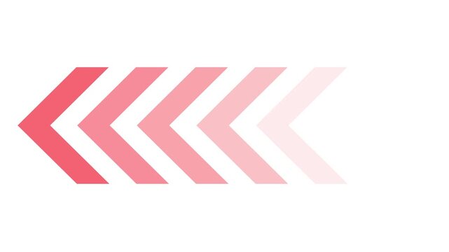 4k Arrow pointing left. Direction symbol indicating back or previous page. Simple pointer showing opposite direction. Road sign signal arrow icon. 