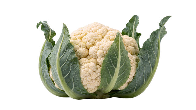 Fresh raw cauliflower vegetable PNG, Isolated on a transparent background