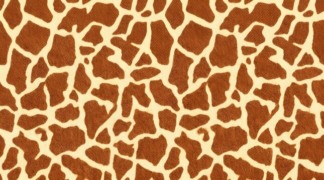seamless giraffe pattern texture with brown irregular shapes on beige background animal print fabric design