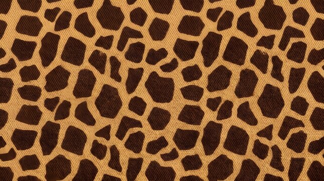 close up of brown and tan giraffe print fabric texture pattern with irregular shapes organic design