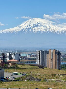 Monte Ararat visto da Yerevan capitale dell&rsquo;armenia