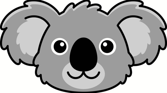 Cute cartoon koala with big ears