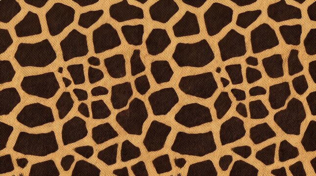close up of brown and beige giraffe print pattern textured fabric detail