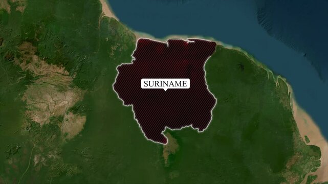 Suriname Map Highlight, Suriname Location Map, South America Country Geography Animation, Suriname Territory Map, Northern South America Regional Map, Suriname Geographic Location, South American Map 