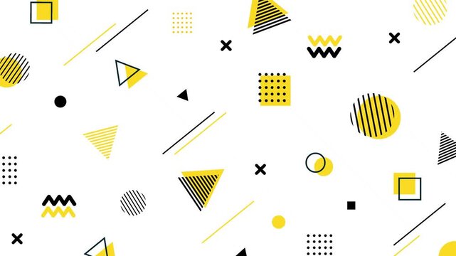 Cute retro pop Memphis style geometric background pattern