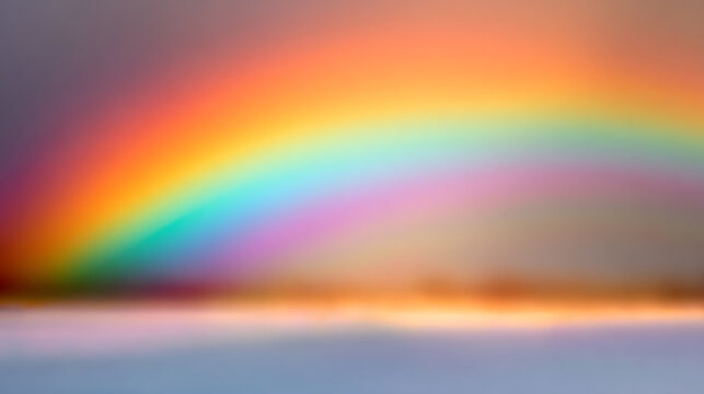 Blurred rainbow arc over a hazy landscape a colorful atmospheric phenomenon blur color