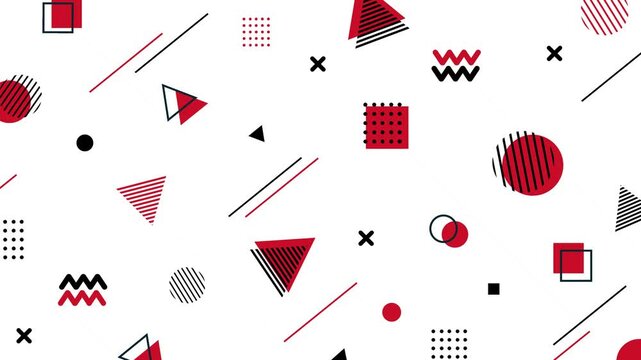 Cute retro pop Memphis style geometric background pattern