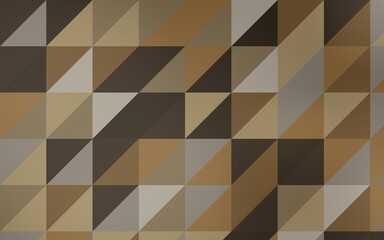Obraz premium Geometric mosaic of brown and beige triangles, creating abstract pattern for interior design or modern art.