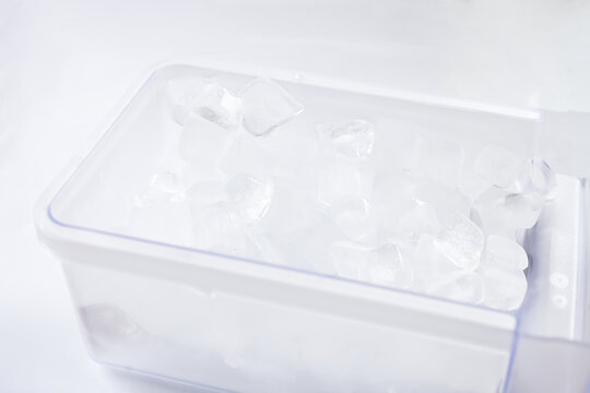 Ice cubes on white background