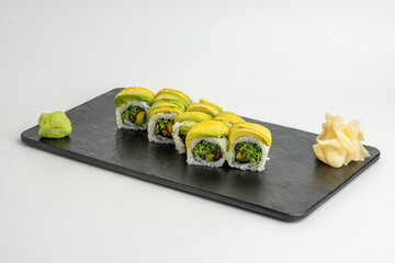 Kanpyo Cucumber Roll with Green Onion and Wasabi © nayefhammouri