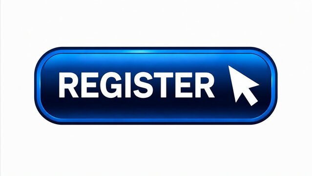 Modern register button with cursor pointer click effect