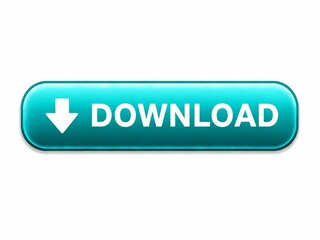 Fototapeta premium Modern download button with arrow icon in turquoise color