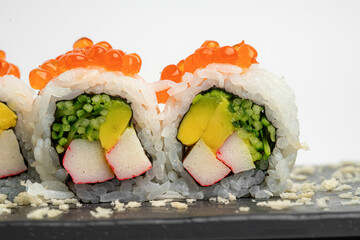 Close Up California Roll with Crab Avocado and Caviar © nayefhammouri