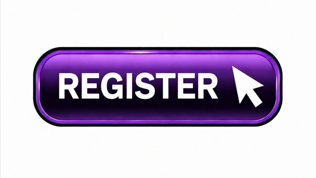 Modern purple register button with click arrow