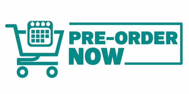 Shopping cart pre-order now illustration with digital calendar icon