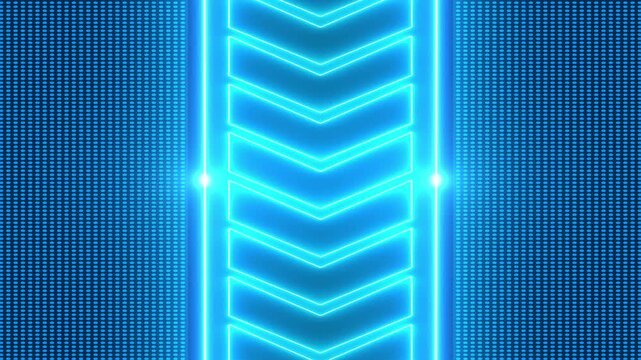 Abstract vertical glowing neon arrow pattern moving upwards motion graphics light blue technology dynamic speed light blue technology dynamic speed