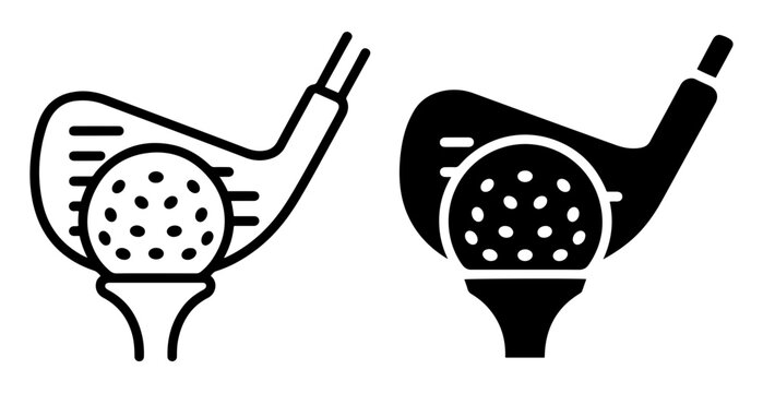 golf club ball sport outline icon