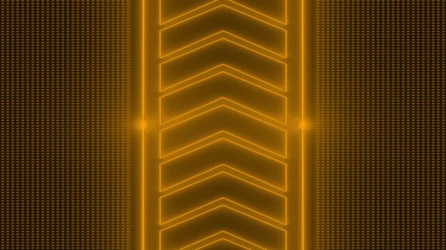 Neon orange glowing chevron arrows pointing upward motion background arrow light abstract technology pattern arrow light abstract technology pattern
