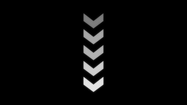 Animated white arrows pointing downward on a black background arrow direction down motion abstract arrow direction down motion abstract