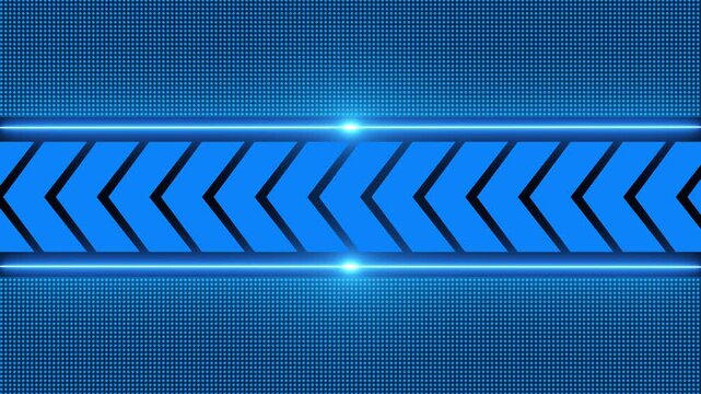 Horizontal blue arrow motion background featuring neon lines and abstract dotted digital surface technology glowing pattern data future technology glowing pattern data future