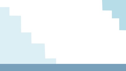 Fototapeta premium Cute pastel blue staircase frame background presentation with white center