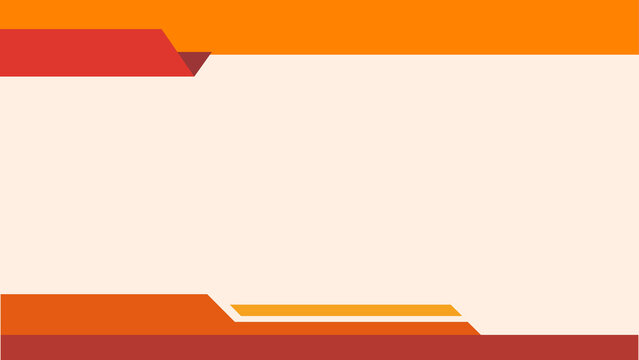 Warm orange and red ribbon frame background presentation with cream center