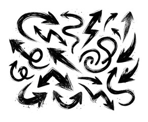 Fototapeta premium PNG Dynamic abstract arrows illustration.