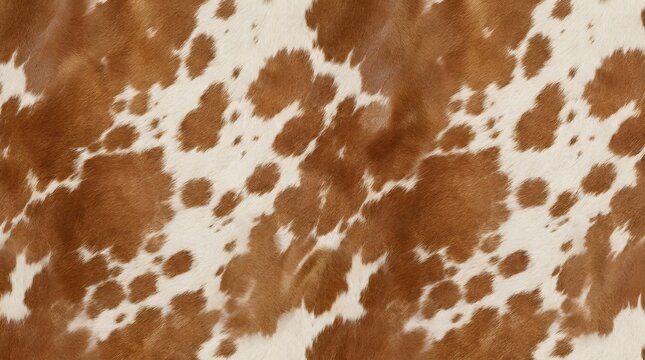 close up view of brown and white cowhide fur texture pattern natural animal skin