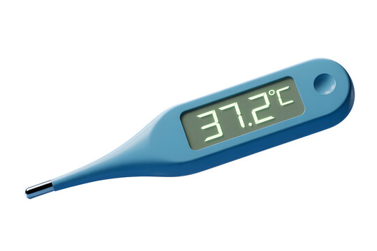 Digital thermometer showing 37.2 degrees celsius