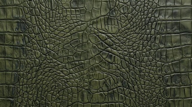dark green crocodile leather texture closeup with natural reptile scales and organic pattern background