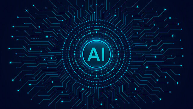 Futuristic artificial intelligence digital circuit technology background
