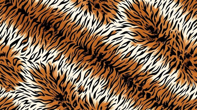 tiger fur pattern design with orange black and white stripes seamless background