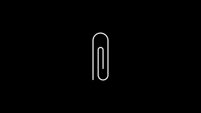 aper clip animated icon. Paperclip spin line animation.
