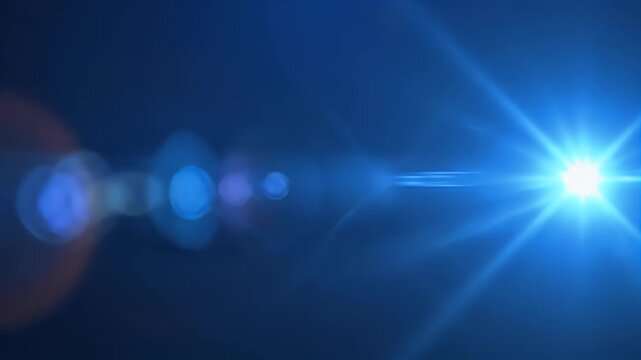 Bright starburst and bokeh lights emanate from a central light source