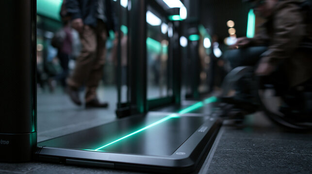 Accessible Public Transit Gate with Green LED Indicator