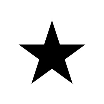 Simple black star shape vector isolated element.