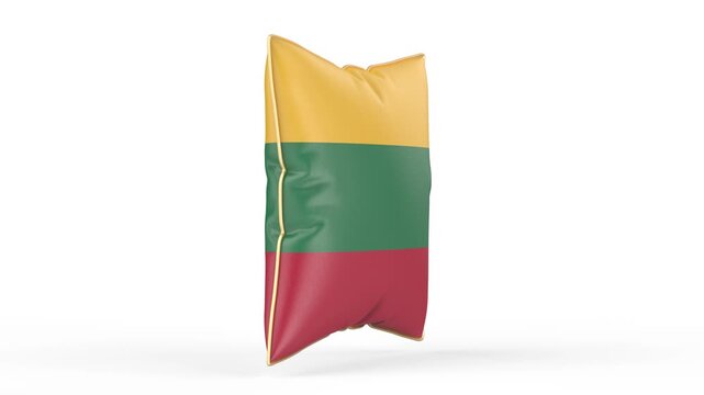 Pillow with the flag of Lithuania on white background