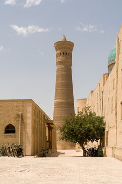 Kalan Minaret and Buildings in Bukhara at Daytime