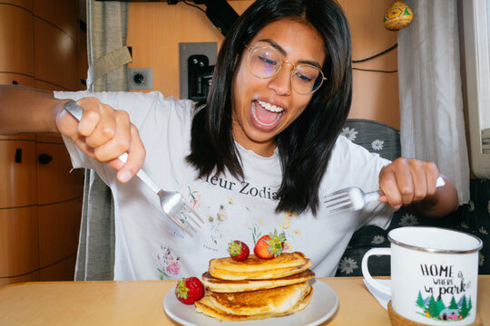 Joyful Breakfast with Pancakes