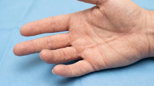 Dupuytren Contracture Showing Flexion Deformity of Ring and Little Fingers