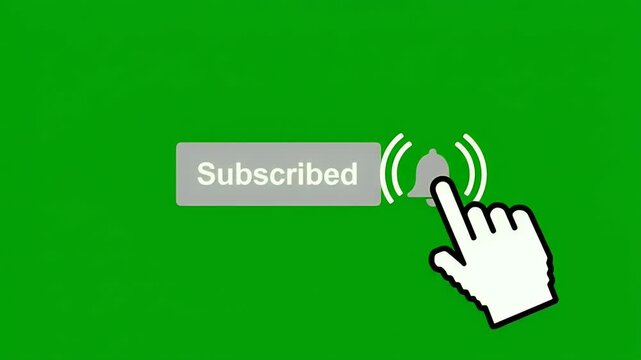 A digital graphic depicts a cursor hand clicking a "Subscribed" button next to a bell icon