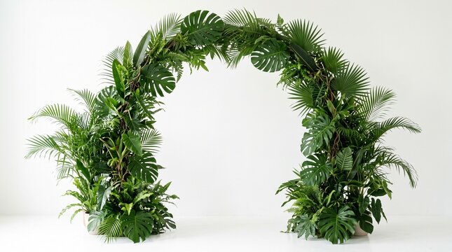 Beautiful lush green archway ideal for wedding ceremonies special events and botanical themed parties