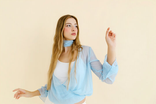Woman with elegant gesture