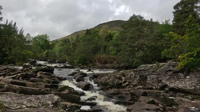 Killin Falls of Dochart, Scotland.