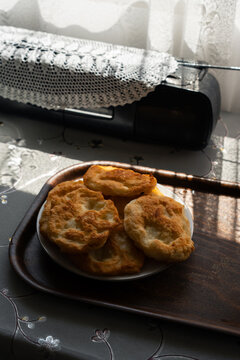 Traditional Rural Homemade Fried Pastries Ready to Serve