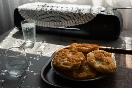 Traditional Rural Homemade Fried Pastries Ready to Serve