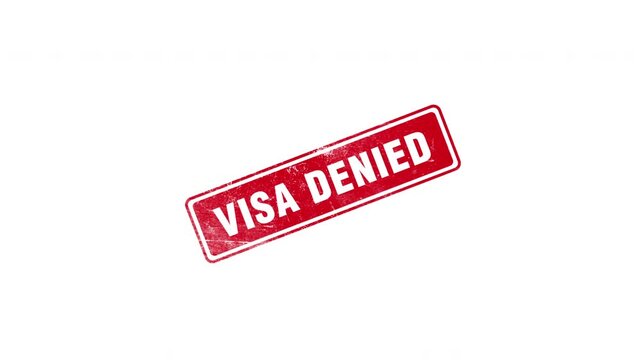 Visa Denied Red ink Wood Rubber Stamp Animation
