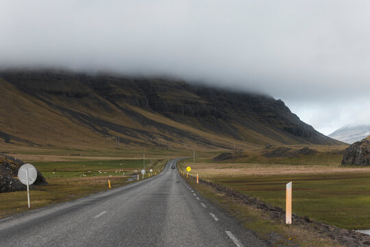 Road Through Icelandic Mountain Valley