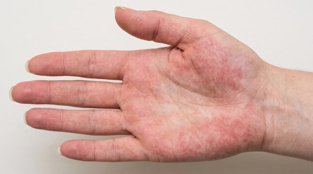Palmar Erythema Concentrated Over Thenar and Hypothenar Areas of the Hand